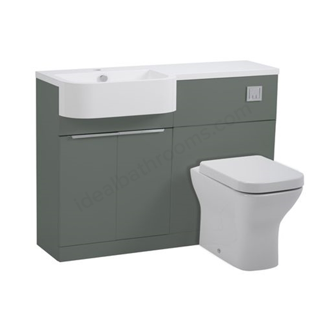 Tavistock Match 1200 Left Hand Vanity Unit - Viridian Green