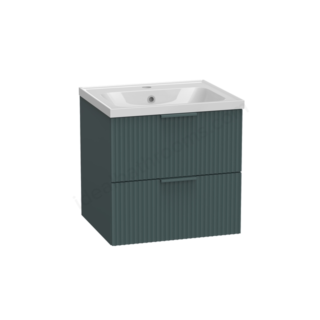 Tavistock Cadence Fluted 500 Wall Mounted Vanity Unit - Viridian Green