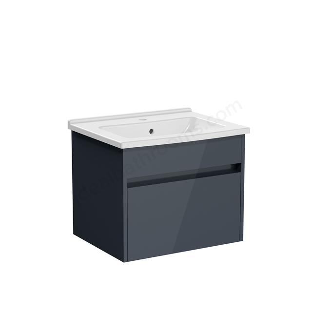 VitrA S50+ 600mm 1 Drawer Vanity Unit - Anthracite High Gloss