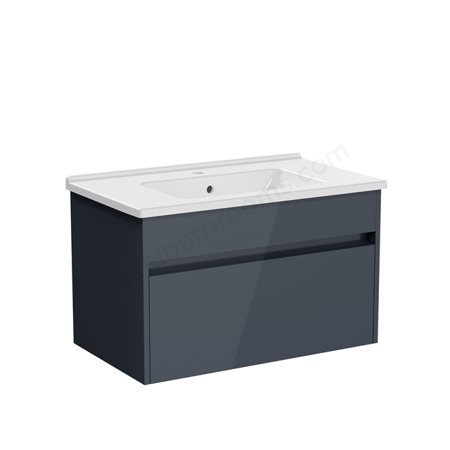 VitrA S50+ 800mm 1 Drawer Vanity Unit - Anthracite High Gloss