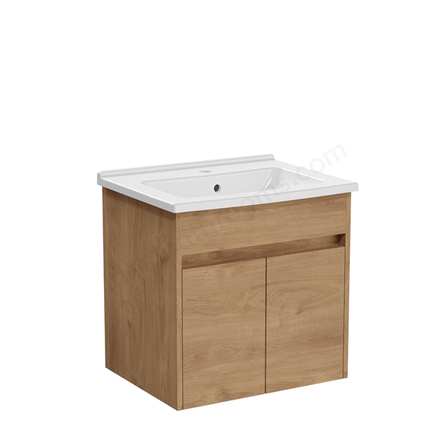 VitrA S50+ 600mm Vanity Unit w/ Doors - Golden Oak