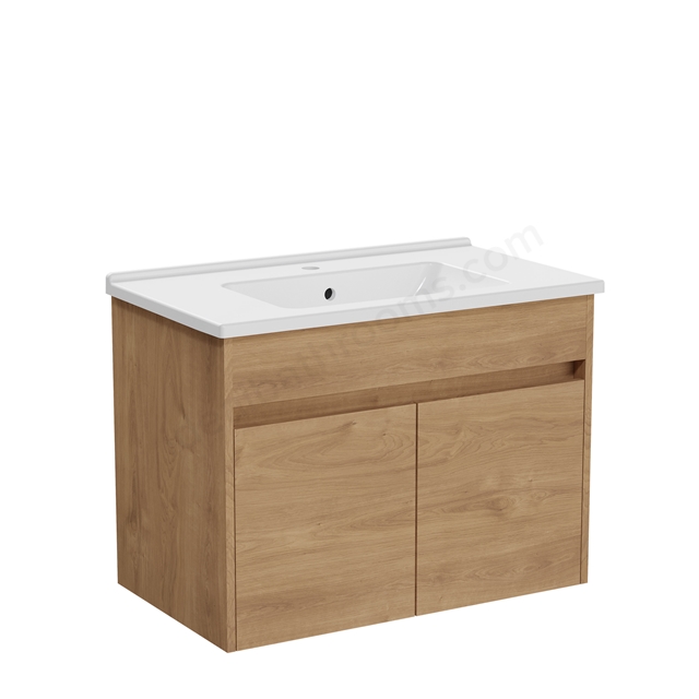 VitrA S50+ 800mm Vanity Unit w/ Doors - Golden Oak