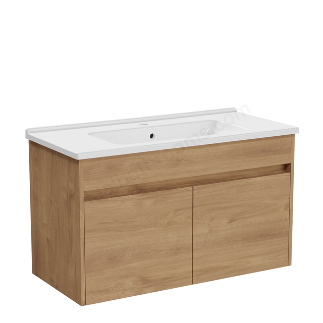 VitrA S50+ 1000mm Vanity Unit w/ Doors - Golden Oak