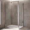 Mira LEAP Inline Pivot Shower Door; 6MM Glass; 1200mm Wide; Chrome