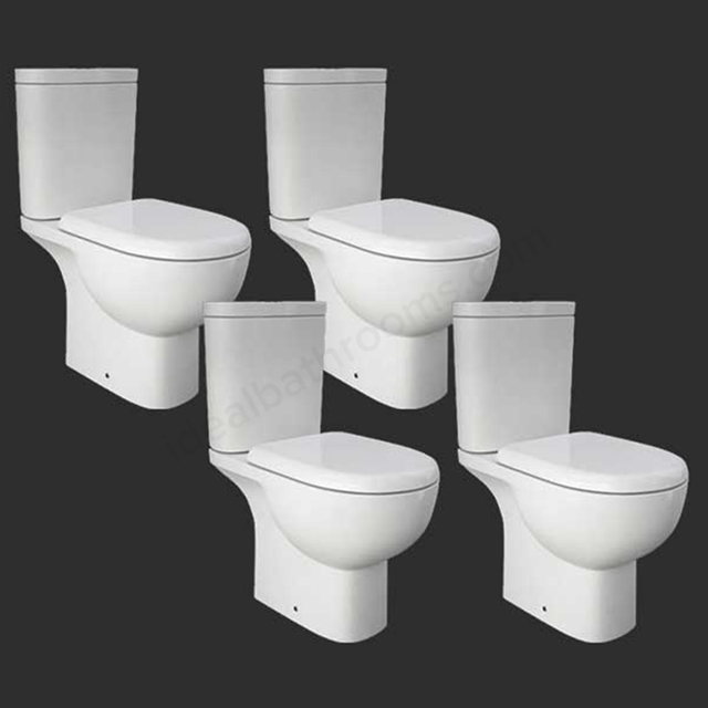 RAK Ceramics Tonique Close Coupled Full Access Open Back WC Pan Pack x4