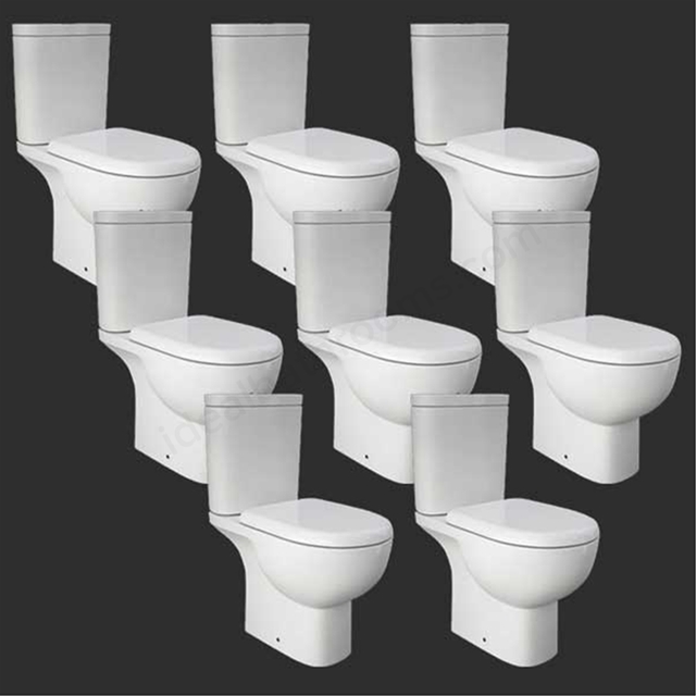 RAK Ceramics Tonique Close Coupled Full Access Open Back WC Pan Pack x8