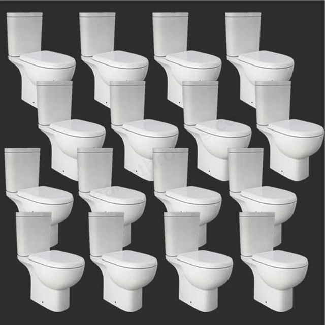 RAK Ceramics Tonique Close Coupled Full Access Open Back WC Pan Pack x16