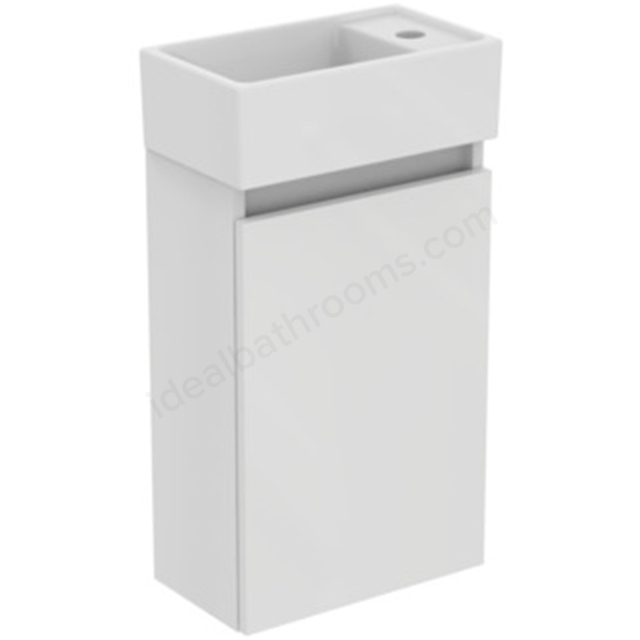 Ideal Standard Eurovit+ 370mm x 670mm x 210 Guest Washbasin Unit w/ 1 Door & i.life S Right Handed Basin - Gloss White