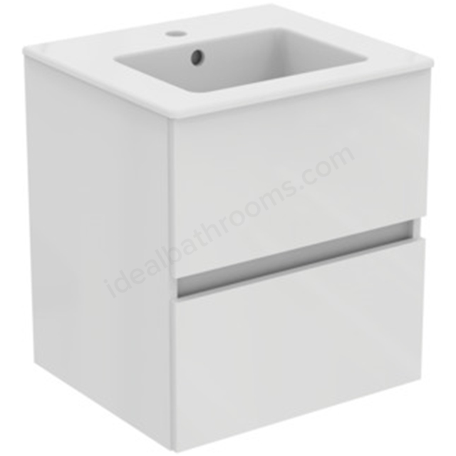 Ideal Standard Eurovit+ 500mm Wall Mounted Vanity Unit w/ 2 Drawers & Inlcuded Basin - Gloss White