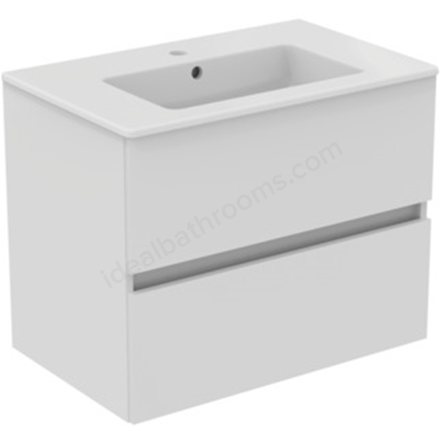 Ideal Standard Eurovit+ 700mm Wall Mounted Vanity Unit w/ 2 Drawers & Inlcuded Basin - Gloss White