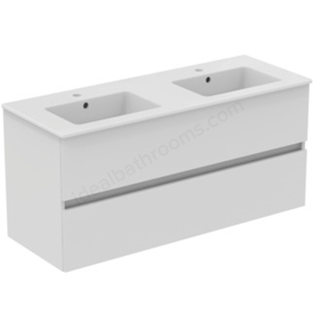 Ideal Standard Eurovit+ 1200mm Wall Mounted Vanity Unit w/ 2 Drawers & Inlcuded Basin - Gloss White