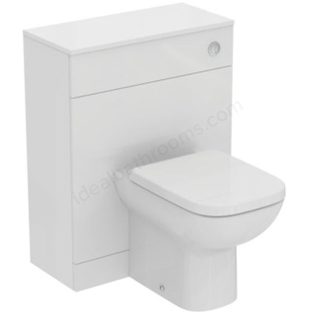 Ideal Standard Eurovit+ 650mm WC Unit w/ 6/4 or 4/2.6 Litre Adjustable Cistern, i.Life A Back to Wall Pan & Seat - Gloss White