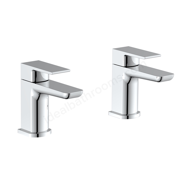 Swan Hazeley Tap Pair for 2 Tap Hole Basin w/ Pop Up Waste - Chrome