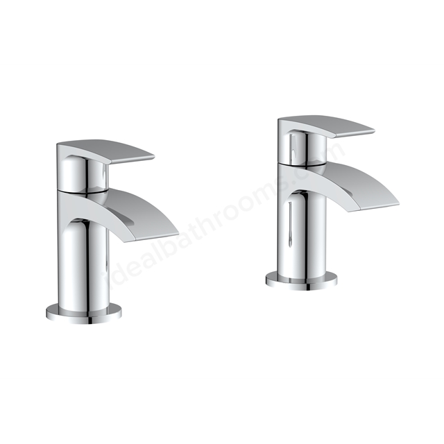 Swan Linford Tap Pair for 2 Tap Hole Basin w/ Pop Up Waste - Chrome