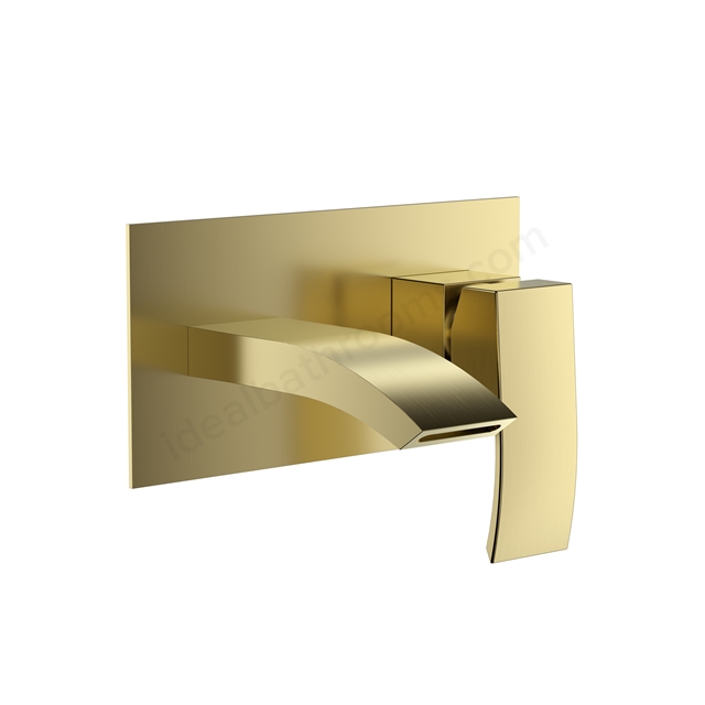 Swan Linford PVD Coated Wall Mounted Basin Filler w/ Pop Up Waste - Brushed Brass