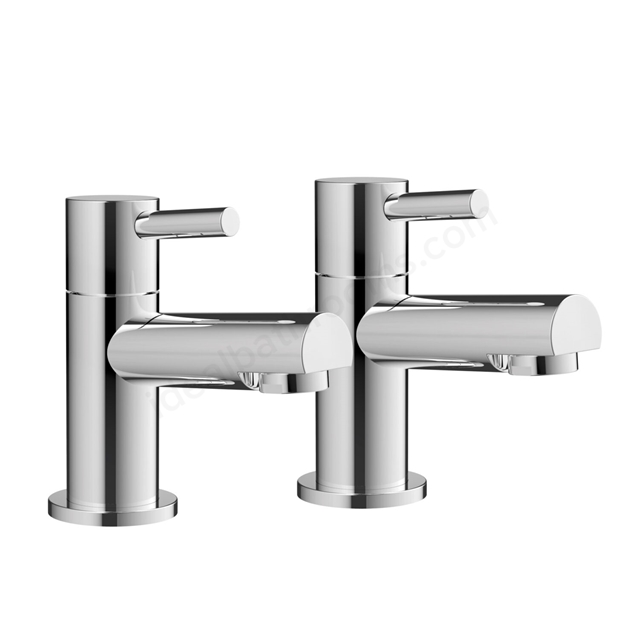 Swan Elfield Bath Pillar Taps w/ 2 Tap Holes - Chrome