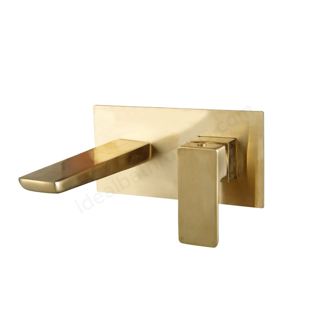 Swan Hazeley PVD Coated Wall Mounted Bath Filler - Brushed Brass