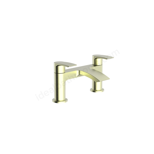 Swan Linford PVD Coated One Spout Bath Filler w/ 2 Tap Holes - Brushed Brass