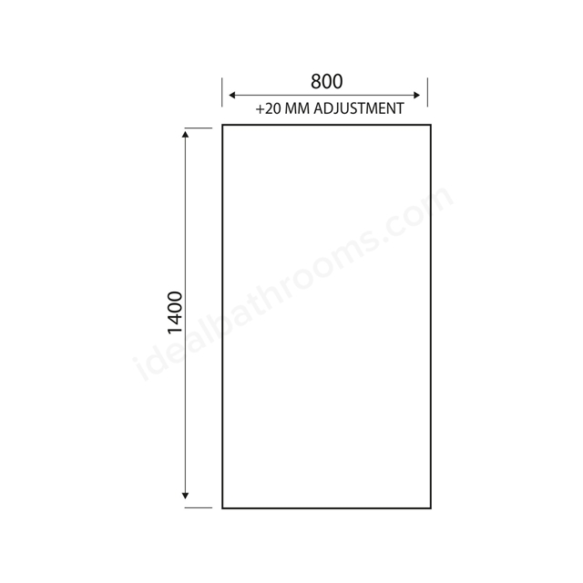 Swan Walton 6mm x 800mm x 1400mm Square Bath Screen 