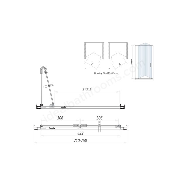 Swan Walton 6mm x 760mm Bi-fold Shower Door