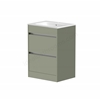 Swan Glebe 590mm x 830mm x 455mm 2 Drawer Floorstanding Vanity Unit - Savannah Green