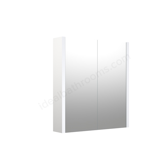 Swan Glebe 580mm x 650mm 2 Door Mirror Cabinet w/ Glass Shelves - Matt White