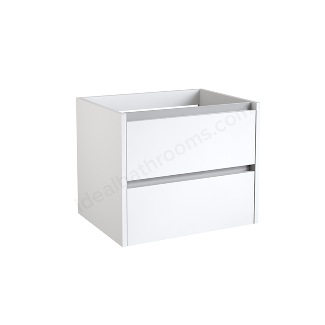 Swan Glebe 590mm x 500mm x 455mm 2 Drawer Wall Mounted Vanity Unit - Matt White