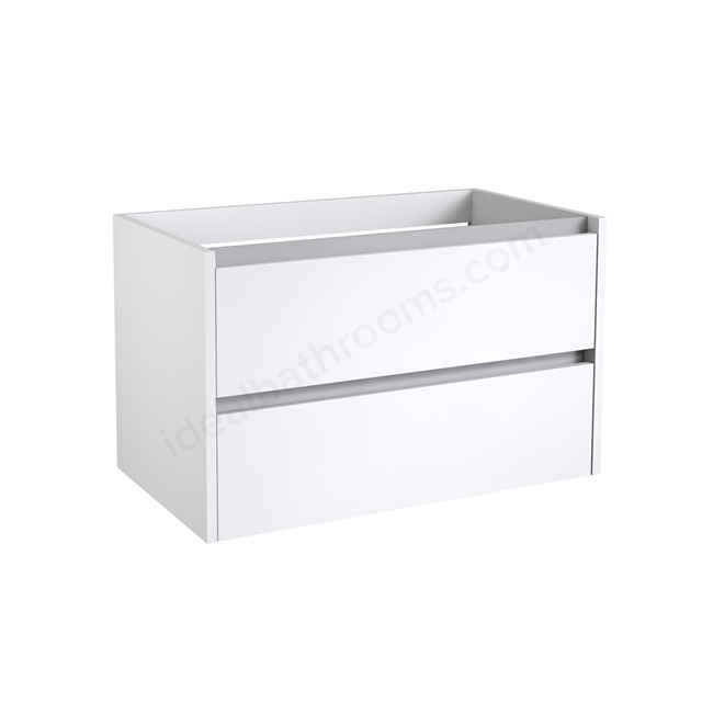 Swan Glebe 790mm x 500mm x 455mm 2 Drawer Wall Mounted Vanity Unit - Matt White