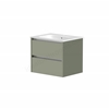 Swan Glebe 590mm x 500mm x 455mm 2 Drawer Wall Mounted Vanity Unit - Savannah Green