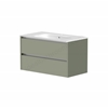 Swan Glebe 790mm x 500mm x 455mm 2 Drawer Wall Mounted Vanity Unit - Savannah Green