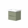 Swan Oxley 560mm x 500mm x 450mm 2 Drawer Wall Mounted Vanity Unit - Savannah Green