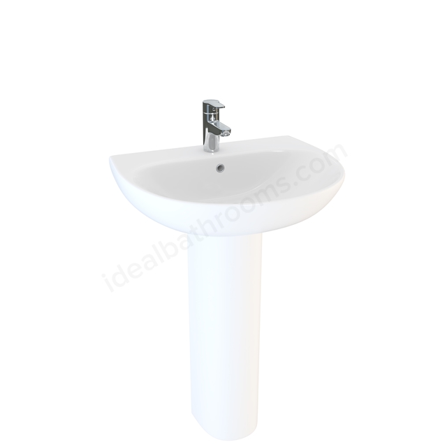 Swan Willen 550mm Round 1 Tap Hole Basin - White