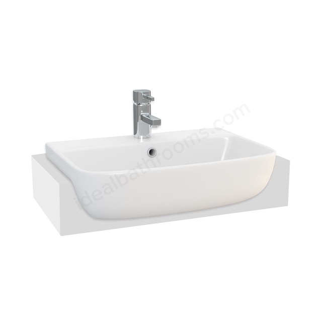 Swan Lodge 550mm Square Semi Recessed 1 Tap Hole Basin