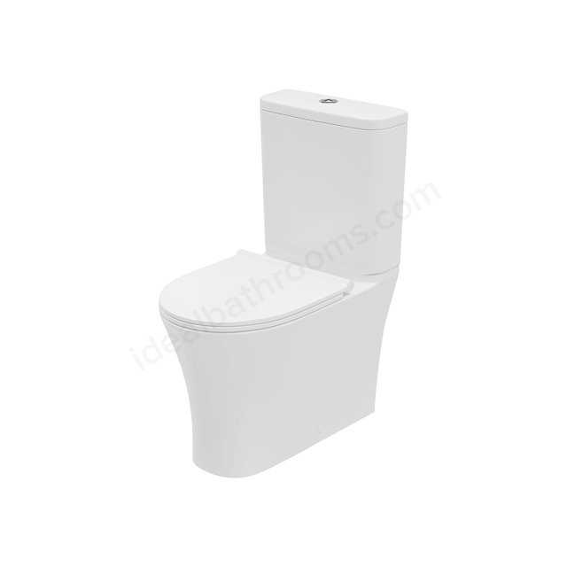 Swan Willen 450mm x 600 x 360mm Rimless Closed Back Comfort Height Close Coupled Pan - White