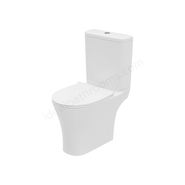 Swan Willen Rimless 400mm x 600mm x 355mm Close Coupled Open Back WC Pan - White