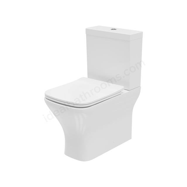 Swan Lodge Square 400mm x 610mm x 360mm Close Coupled Closed Back WC Pan - White