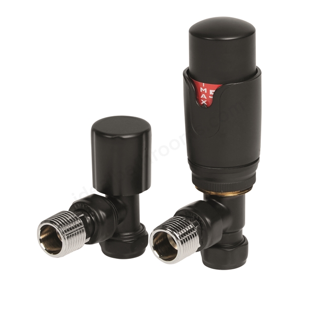 Swan Ouse Thermostatic Angled Valve - Black