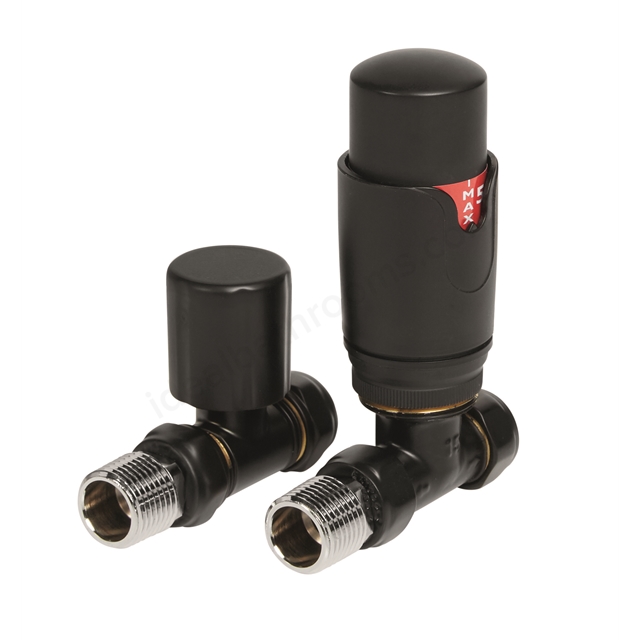 Swan Ouse Thermostatic Straight Valve - Black