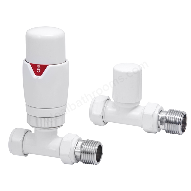 Swan Ouse Thermostatic Straight Valve - White