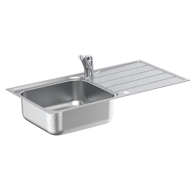 Armitage Shanks Sandringham 1000mm x 500mm Stainless Steel Sink Pack w/ Sink, Drainer, SL Mixer & Waste