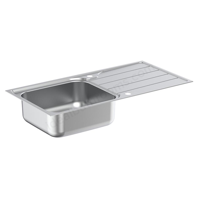 Armitage Shanks Sandringham 1000mm x 500mm Stainless Steel Sink Pack w/ Sink, Drainer & Waste