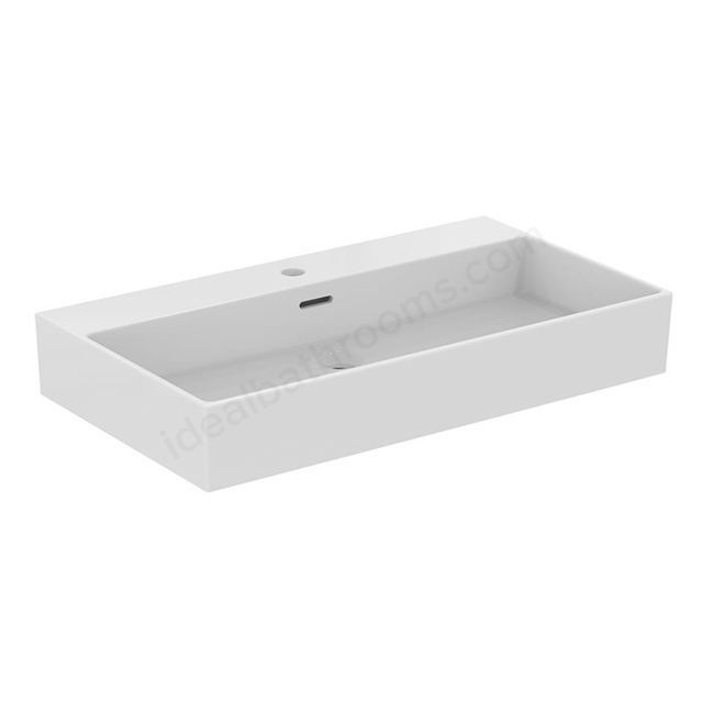 Atelier Extra 800mm x 450mm 1 Tap Hole Basin w/ Overflow - Silk White