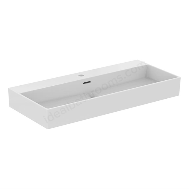 Atelier Extra 1000mm x 450mm 1 Tap Hole Basin w/ Overflow - Silk White