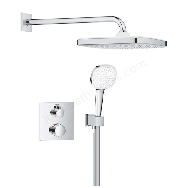 Grohe Grohtherm Concealed shower system with Tempesta 250 Cube