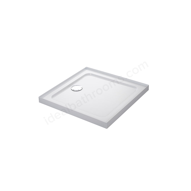 Mira FLIGHT LOW Square Shower Tray; 4 Upstands; 800x800mm; White