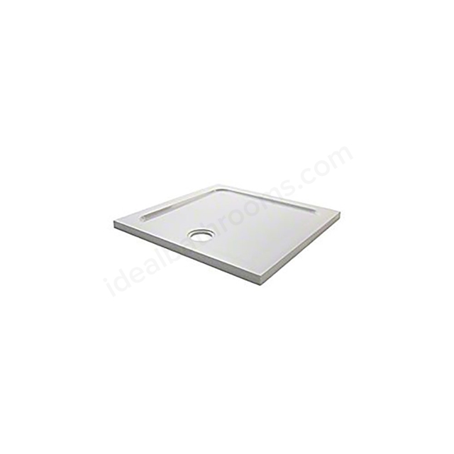 Mira FLIGHT SAFE Square Shower Tray; 2 Upstands; 760x760mm; White