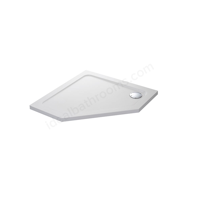 Mira FLIGHT SAFE Pentagonal Shower Tray; Flat Top; 900x900mm; White