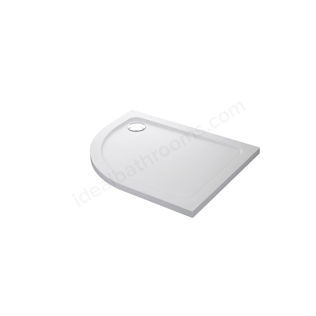 Mira FLIGHT SAFE Offset Quadrant Shower Tray; Right Handed; Flat Top; 1000x800mm; White