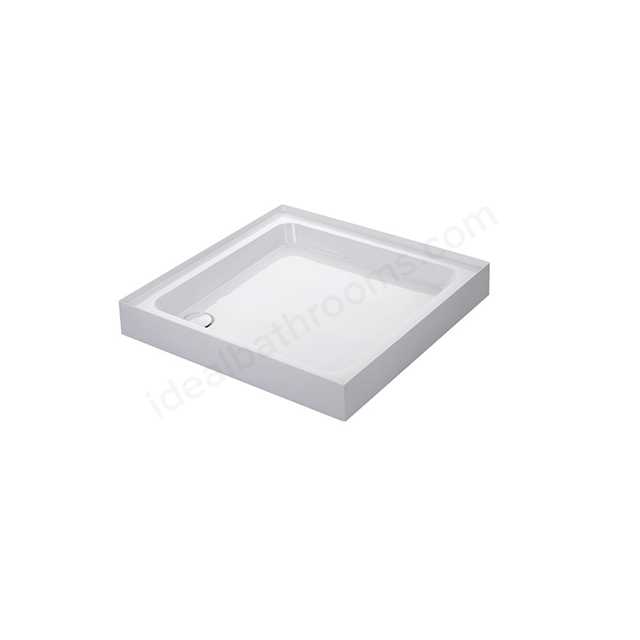 Mira FLIGHT Square Shower Tray; 4 Upstands; 800x800mm; White