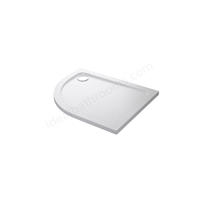 Mira FLIGHT LOW Offset Quadrant Shower Tray; Right Handed; Flat Top; 1000x800mm; White